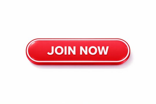 Red call to action join now button with white text