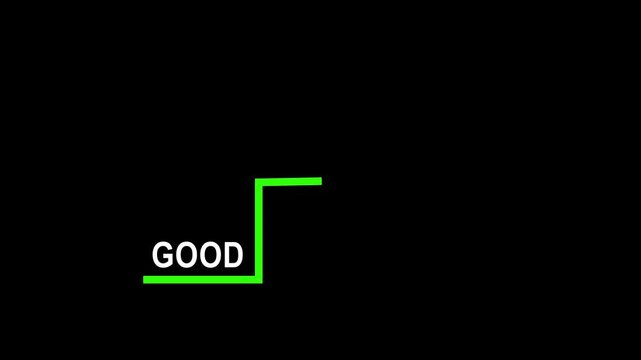 Highlight staircase progress from good to better to best, continuous improvement, personal or professional growth 4k video...