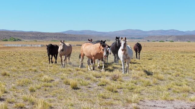 Caballos en la estepa patagonica