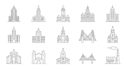 Fototapeta premium City Skyscrapers and Famous Landmarks.