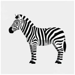 Obraz premium A stylized illustration of a zebra standing profile view.