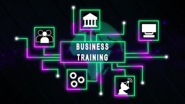 Business training network connecting. Business training network glows. This business training network connecting people represents global technology and institution connectivity.