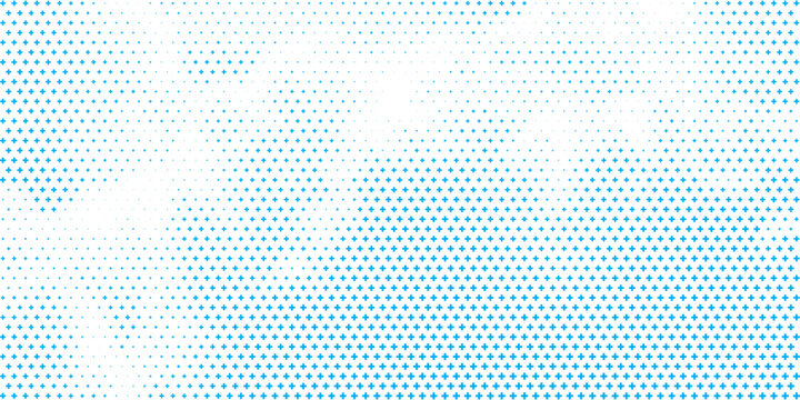 Healthcare medical background. Light blue cross pattern. Math plus symbol wallpaper. Tech backdrop for presentation, banner, booklet, brochure, leaflet. Vector hospital pattern template