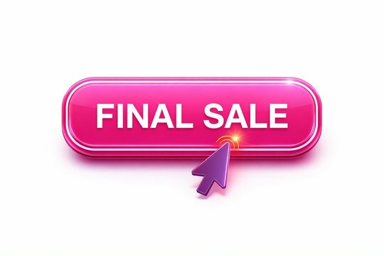 Pink final sale button with cursor click effect
