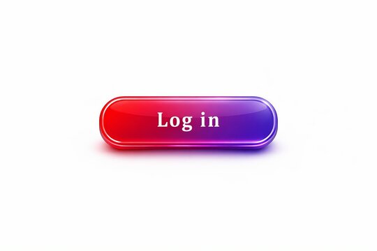 Modern 3d login button with gradient red and blue effect