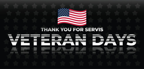 USA Veterans Day greeting cards set with United States national flag. Honoring all who served. United States national holiday vector illustration. © Arga Umbara