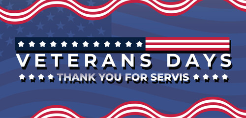 USA Veterans Day greeting cards set with United States national flag. Honoring all who served. United States national holiday vector illustration. © Arga Umbara