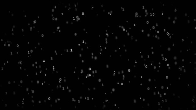 Binary Rain Data Fall HUD Overlay - Cyberspace Matrix Digital Code 4K Loop