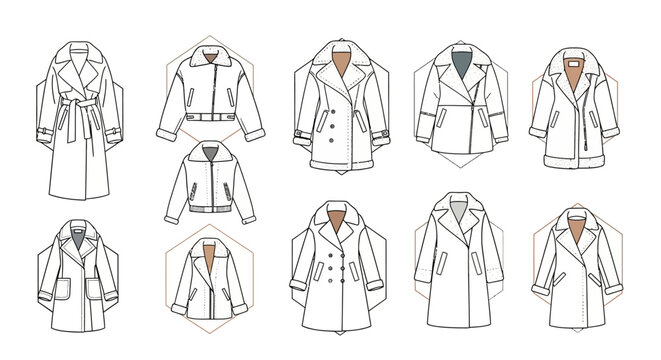 Variety of coats and jackets.