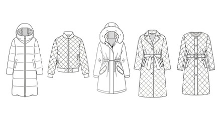 Variety of Fashionable Long Coats Displayed. © Sunarto