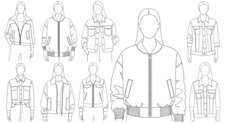 Variety of hooded jacket designs. © Sunarto