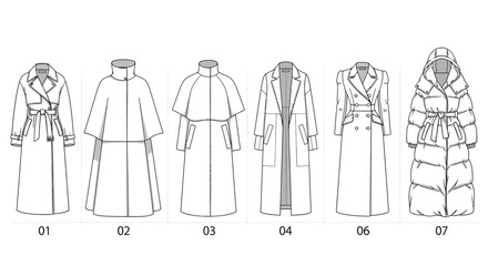 Variety of long coats and capes. © Sunarto