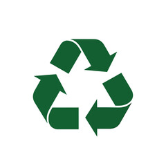 Fototapeta premium Green recycling symbol protects earth with three arrows