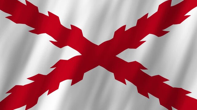 Cross of Burgundy Flag 4K Realistic Waving Spanish Empire Historical Banner