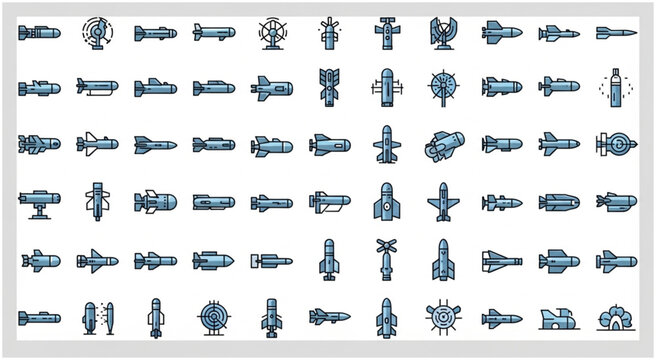 Collection of various futuristic spaceship designs and spacecraft illustrations.