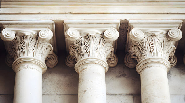 Classical architecture elements with decorative columns.