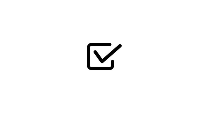 animation of check mark sign. marker box