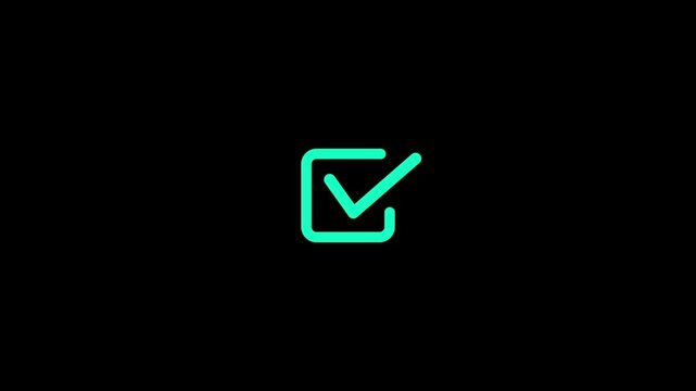 animation of check mark sign. marker box