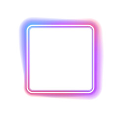 Fototapeta premium PNG. Neon square grid structure glows with smooth cyan light. Abstract geometric pattern creates modern tech aesthetic. Ideal for UI interfaces.