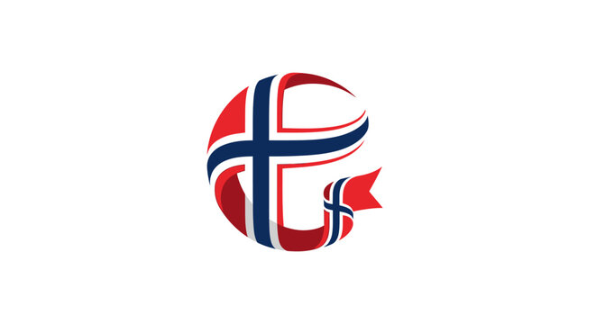 Norwegian flag symbol nordic design.