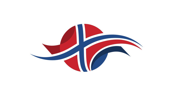 Norwegian flag symbol nordic design.