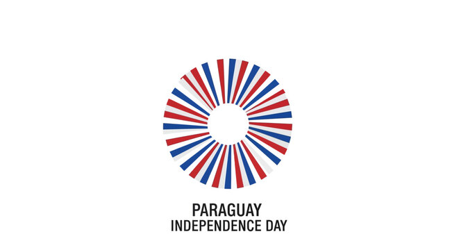 Paraguay Independence Day Logo Emblem.