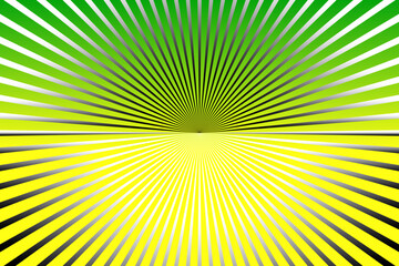 Obraz premium Abstract green and yellow sunburst radial lines background design