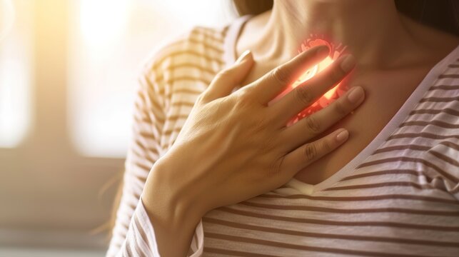 GERD, chronic gastroesophageal reflux disease causing persistent acid reflux, severe heartburn and esophageal inflammation. Common symptoms include chest burning, sour regurgitation, 