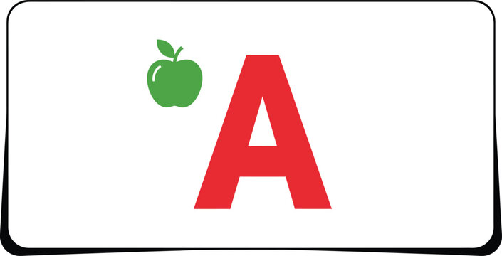 Alphabet Flashcards Educational Flat Vector Illustration Set
