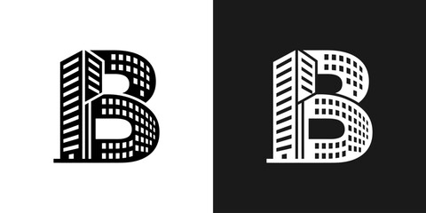 Letter b building logo concept design © chintya