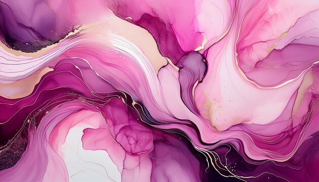 abstract pink marble background with alcohol ink textures