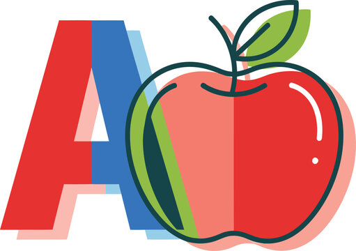 Alphabet Flashcards Educational Flat Vector Illustration Set