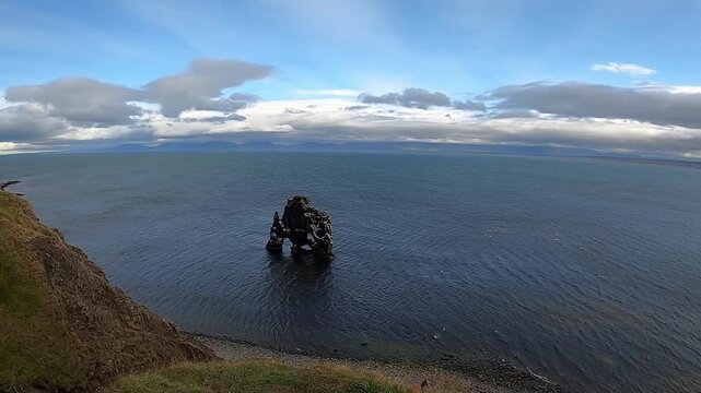 Hvitserkur basalt sea stack on the Vatnsnes peninsula, Iceland