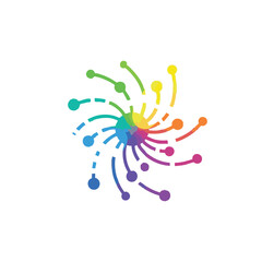 Fototapeta premium Rainbow colored lines, multicolored burst, vibrant explosion, dynamic graphic