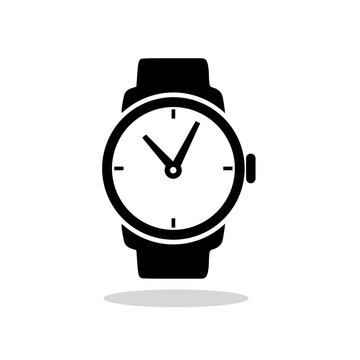 Black Wristwatch icon with shadow