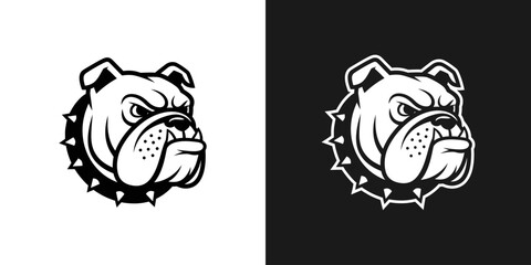 Obraz premium Bulldog head illustration monochrome design
