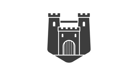Black castle crest with towers. © Muhammad