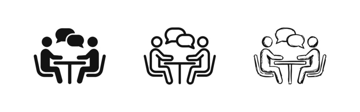 Communication and Business Meeting Icon Set