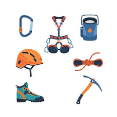 Climbing gear and equipment set. © john