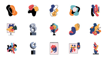 Fototapeta premium Colorful abstract shapes and designs.