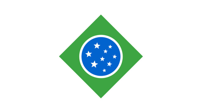 Brazilian flag symbol with stars.