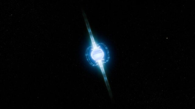 3D rendering of a neutron star.
