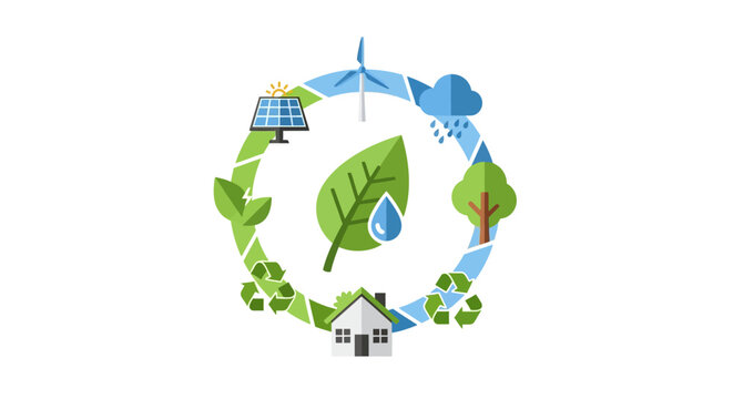 Eco-Friendly Sustainable Life Cycle: Renewable Energy, Recycling, and Nature Conservation for a Green Future