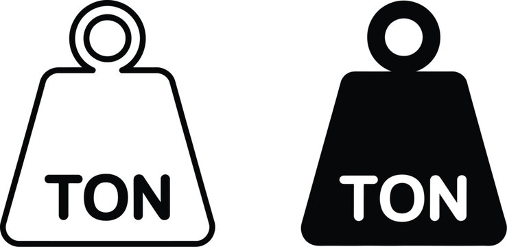 Tonne icons design logo symbol illustration set, vector collection for weight measurement, cargo capacity, logistics and industrial scale branding design elements.