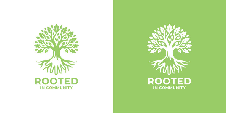 Tree roots logo design concept