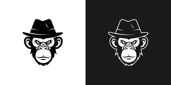 Monkey wearing hat illustration