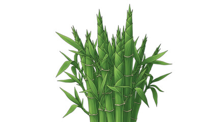 Fototapeta premium Lush green bamboo forest a serene and natural composition in isolation