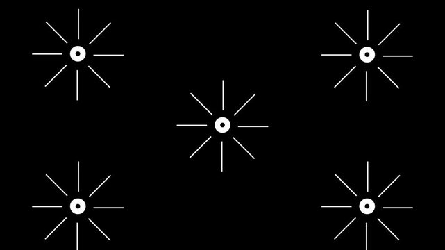 Firework animation line shape blast explosion video, Pop-up line animation, Circle bursting.firework circle burst effect with shiny glowing lines and 4K,blast black screen animation.
