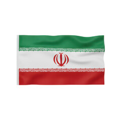 Naklejka premium Waving national flag of iran isolated on a transparent background