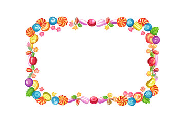 Fototapeta premium Colorful Candy Frame Illustration